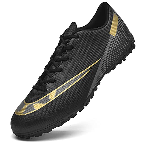 Topwolve Zapatillas de Fútbol para Hombre Profesionales Botas de Fútbol Aire Libre Atletismo Zapatos de Entrenamiento Zapatos de Fútbol,Negro,43 EU