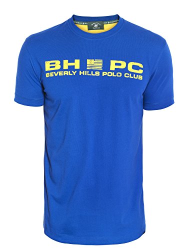 Beverly Hills Polo Club Camiseta de algodón de manga corta para hombre - BHPC 2658, azul real, M