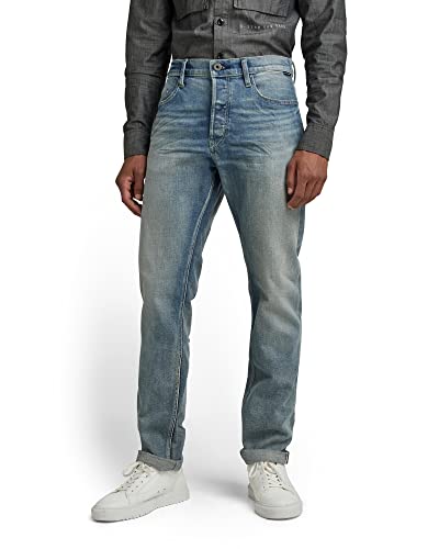 G-Star Raw Triple A Regular Straight Selvedge Jeans para Hombre, Azul (Vintage Stream D21424-B454-D293), 34W / 32L