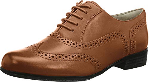 Clarks Hamble Oak Shoes, Zapatos de Cordones Brogue Mujer, Dark Tan Leather, 38 EU