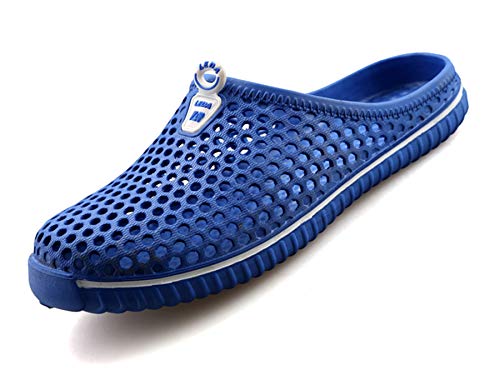 Zapatillas de Jardín Hombre Mujere Zuecos De Playa Transpirables Zapatillas de Casa en Verano Azul Profundo 43