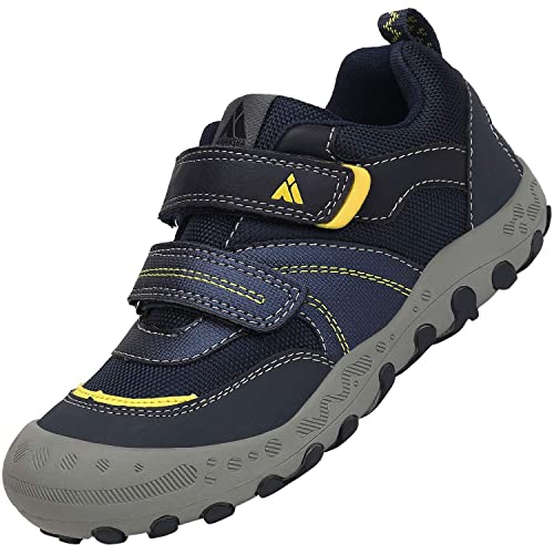 Zapatos Senderismo Niños Antideslizante Zapatillas Trekking Niño Bambas de Montaña para Niña Azul Oscuro Gris 28 EU