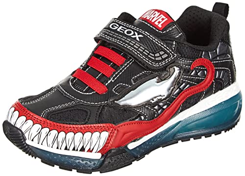 Geox J Bayonyc Boy C, Sneakers para Niño, Multicolor (Black/Red), 26 EU