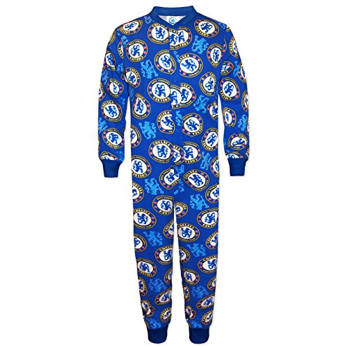 Chelsea FC - Pijama de una Pieza para niños - Producto Oficial - Azul - Azul Marino - 11-12 años