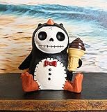 Ebros Gift - Figura coleccionable de pingüino con pajarita roja y cono de azúcar, diseño de esqueleto y pingüinos