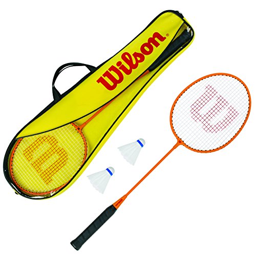 Wilson Badminton - Pieces, Gear Kit Set De Incluye 2 Raquetas Volantes Plástico Y 1 Bols Unisex Adulto, Amarillo (Yellow), 3