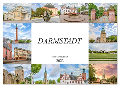 Darmstadt Stadtansichten (Wandkalender 2023 DIN A3 quer), Calvendo Monatskalender