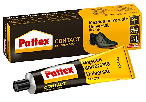 Pattex 1419317 Cola de contacto universal instantánea multiusos, a prueba de agua, negro / amarillo, 125ml