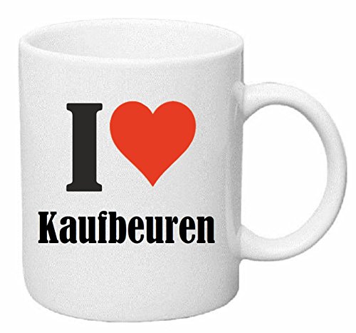 taza para café I Love Kaufbeuren Cerámica Altura 9.5 cm diámetro de 8 cm de Blanco