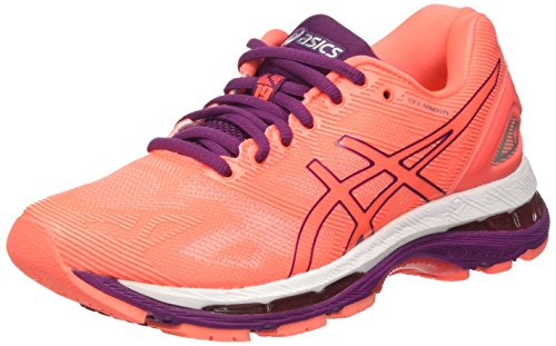 Asics Gel-Nimbus 19, Zapatillas de running Para Mujer, Naranja (Flash Coral/Dark Purple/White), 37 EU