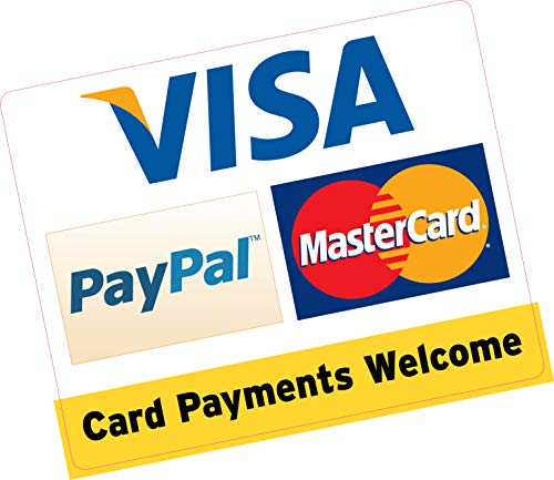Tarjeta de pago de bienvenida PayPal Visa MasterCard de 150 x 120 mm, vinilo para tarjetas de crédito