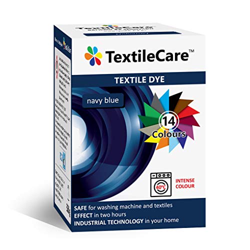 TextileCare - Tinte textil para lavadora para ropa y productos textiles, 350 g de tinte para 600 g de ropa, 14 colores (azul marino)