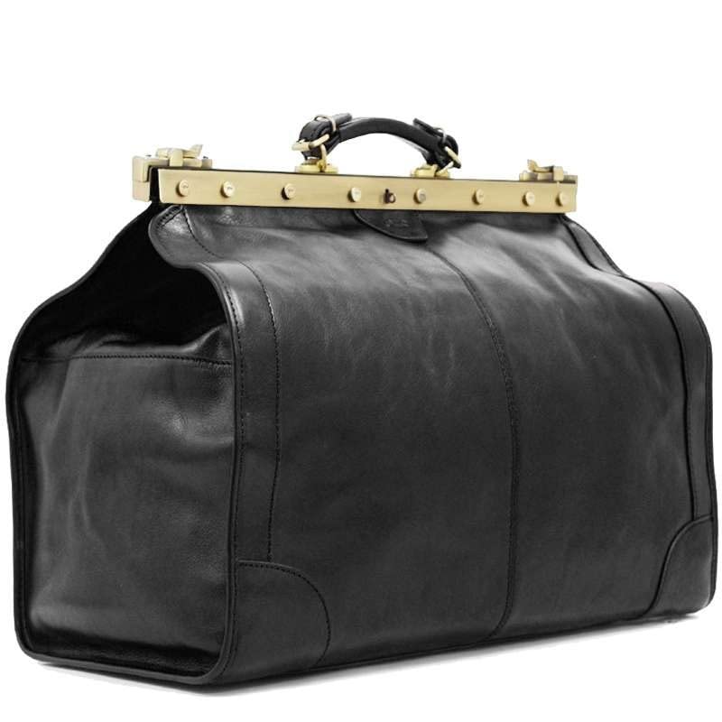 Katana Doctor Bag - Bolsa de viaje de piel (52 x 38 x 25 cm), color negro, Negro , 52 x 38 x 25 cm