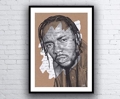 Kendrick Lamar Portrait drawing - Giclée art print with DNA Lyrics - A5 A4 A3 Size artwork