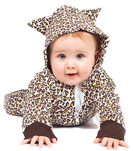 Baby Moo's | isfraz de leopardo para niños o niñas, con estampado de animales, con cremallera, para baby shower, disfraz de recién nacido, o regalo de primer cumpleaños, [niños o niñas]