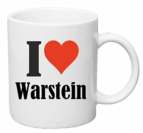 Reifen-Markt Taza para café I Love Warstein Cerámica Altura 9.5 cm diámetro de 8 cm de Blanco