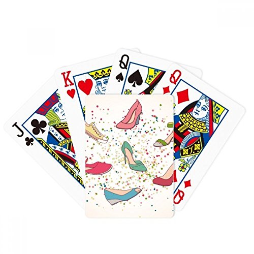 Colorido dibujos animados tacones altos zapatos patrón póker jugar juego de mesa mágico de la diversión de la tarjeta