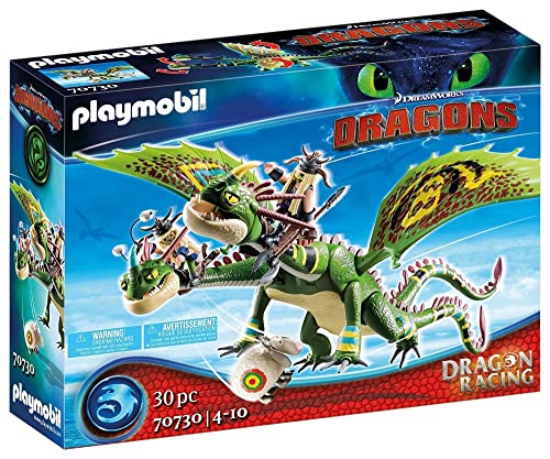 PLAYMOBIL DreamWorks Dragons 70730 Dragon Racing: Dragón 2 Cabezas con Chusco y Brusca, A Partir de 4 años