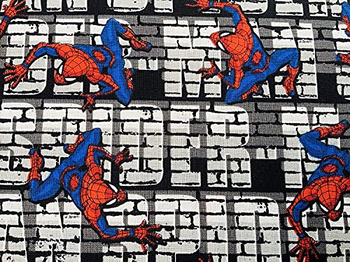 Tela de Spiderman – Tela de Spiderman gris – 100% tela de algodón – Ancho aproximado 112 cm – Tela de guardería – Tela infantil – Tela de cortina (cuarto gordo)